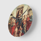 Madonna und Kind mit Heiligen Runde Wanduhr (Winkel)