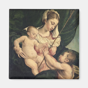 Madonna und Kind mit Johannes, c.1570 (Öl an Magnet