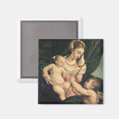 Madonna und Kind mit Johannes, c.1570 (Öl auf Magnet (Vorderseite/Rückseite)