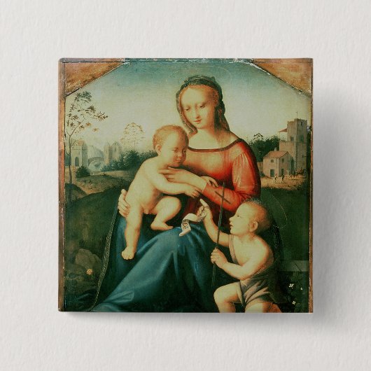 Madonna und Kind mit Johannes der Baptist Button (Vorderseite)