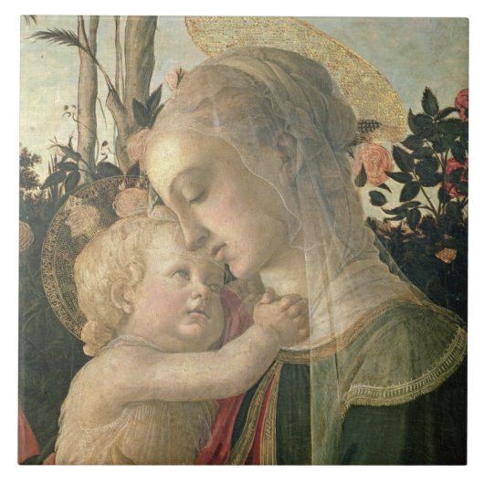 Madonna und Kind mit Johannes der Baptist, detai Fliese (Vorderseite)
