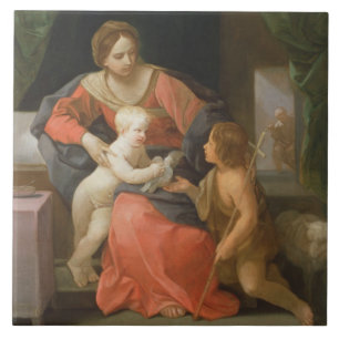 Madonna und Kind mit Johannes der Baptist Fliese