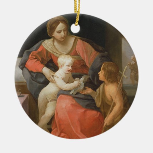 Madonna und Kind mit Johannes der Baptist Keramik Ornament (Vorne)