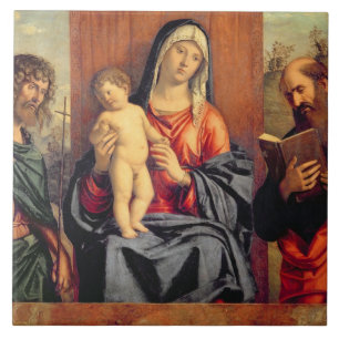 Madonna und Kind mit Johannes der Baptist und St. Fliese