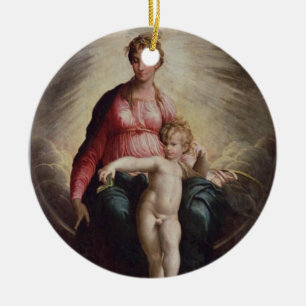 Madonna und Kind mit Johannes und St Jerome, 15 Keramik Ornament