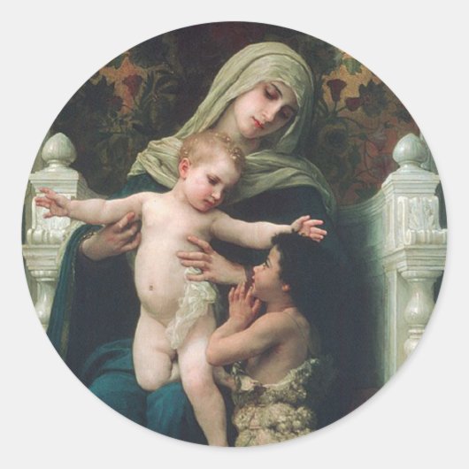 Madonna und Kind mit John the Baptist Aufkleber (Vorderseite)
