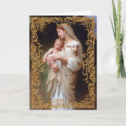 Madonna und Kind mit Lamm Karte (Vorderseite)