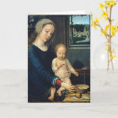 Madonna und Kind mit Milchsuppe - Gerard David Karte (Gelbe Blume)