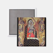 Madonna und Kind mit sechs Engeln (Tafel Magnet (Vorderseite/Rückseite)