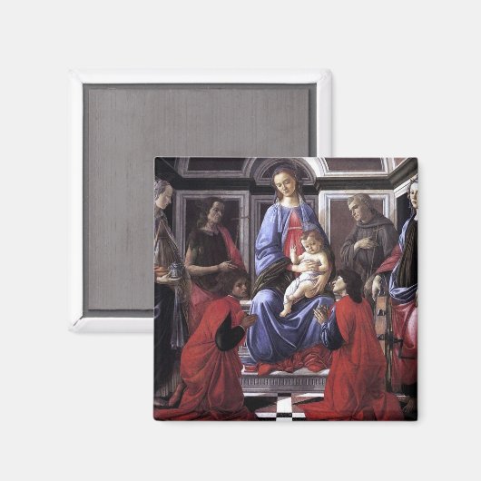 Madonna und Kind mit sechs Heiligen - Botticelli - Magnet (Vorderseite/Rückseite)