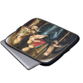 Madonna und Kind mit St- Anthonyabt und St. N Laptopschutzhülle (Vorne Knopf)