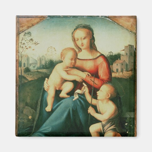 Madonna und Kind mit St. John the Baptist Magnet (Vorne)