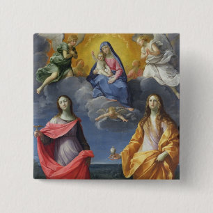 Madonna und Kind mit St. Lucy und Maria Magdalena Button
