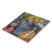 Madonna und Kind mit St. Lucy und Maria Magdalena Fliese (Seite)