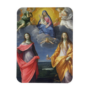 Madonna und Kind mit St. Lucy und Maria Magdalena Magnet