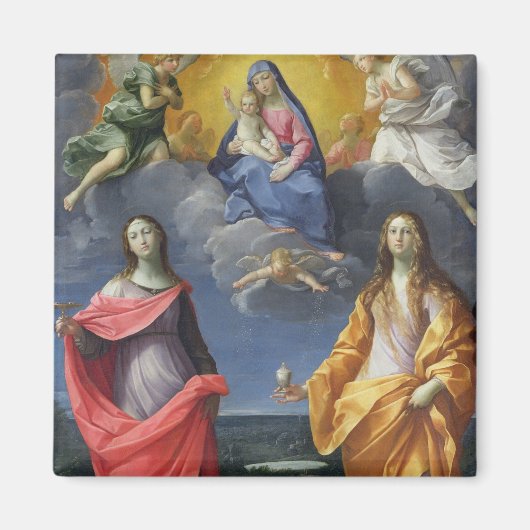 Madonna und Kind mit St. Lucy und Mary Magdalene Magnet (Vorne)