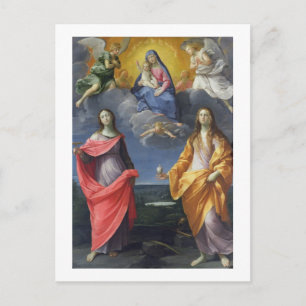Madonna und Kind mit St. Lucy und Mary Magdalene Postkarte