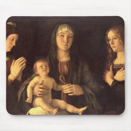 Madonna und Kind mit St Mary Magdalene und St. Mousepad (Vorne)