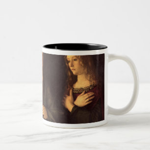 Madonna und Kind mit St Mary Magdalene und St. Zweifarbige Tasse