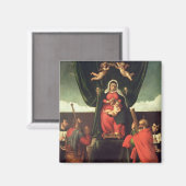 Madonna und Kind mit vier Heiligen bezaubert, 1546 Magnet (Vorderseite/Rückseite)
