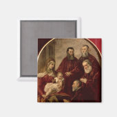 Madonna und Kind mit vier Staatsmännern Magnet (Vorderseite/Rückseite)