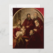 Madonna und Kind mit vier Staatsmännern Postkarte (Vorne/Hinten)