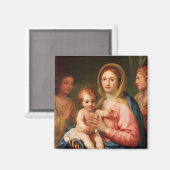 Madonna und Kind mit zwei Engeln, 1770-73 Magnet (Vorderseite/Rückseite)