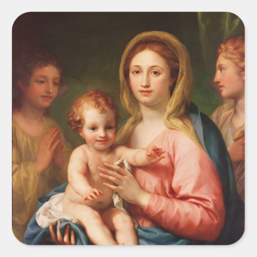 Madonna und Kind mit zwei Engeln, 1770-73 Quadratischer Aufkleber (Vorderseite)