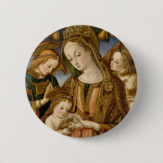Madonna und Kind mit zwei Engeln Button (Vorderseite)