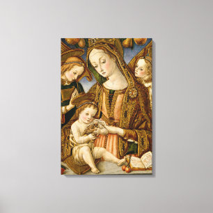 Madonna und Kind mit zwei Engeln Leinwanddruck
