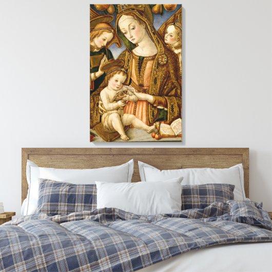Madonna und Kind mit zwei Engeln Leinwanddruck (Insitu (Schlafzimmer))