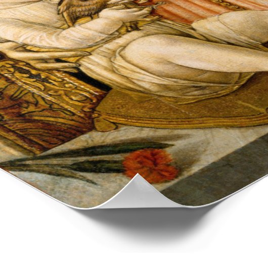 Madonna und Kind mit zwei Engeln Poster (Ecke)