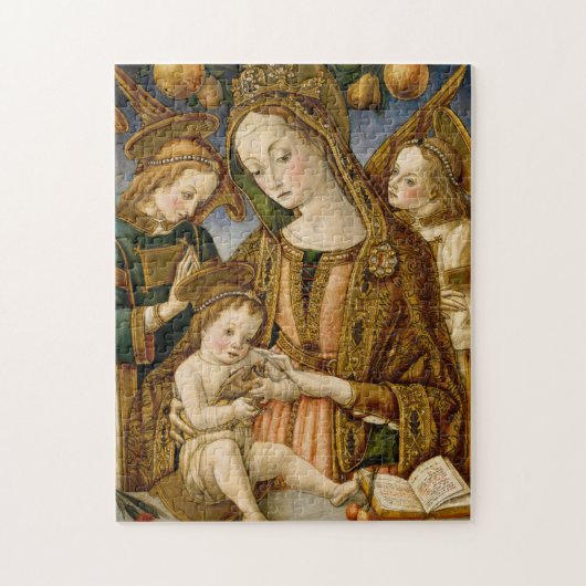 Madonna und Kind mit zwei Engeln Puzzle (Vertikal)
