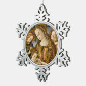 Madonna und Kind mit zwei Engeln Schneeflocken Zinn-Ornament (Rechts)