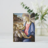 Madonna und Kind mit zwei Engeln von Botticelli Postkarte (Stehend Vorderseite)