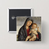 Madonna und Kind (Öl auf Platte) 2 Button (Vorne & Hinten)