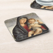 Madonna und Kind (Öl auf Platte) 2 Untersetzer (Linke Seite)