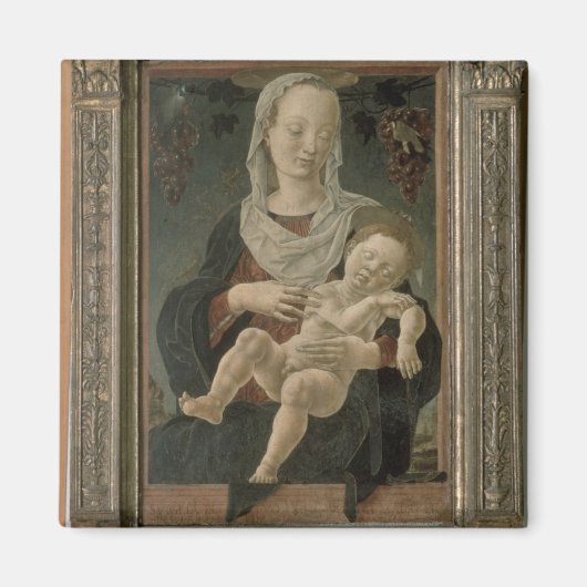 Madonna und Kind (Öl auf Tafel) Magnet (Vorne)