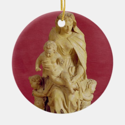 Madonna und Kind (Papiermache) Keramikornament (Vorne)