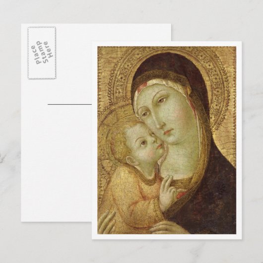 Madonna und Kind Postkarte (Vorne/Hinten)