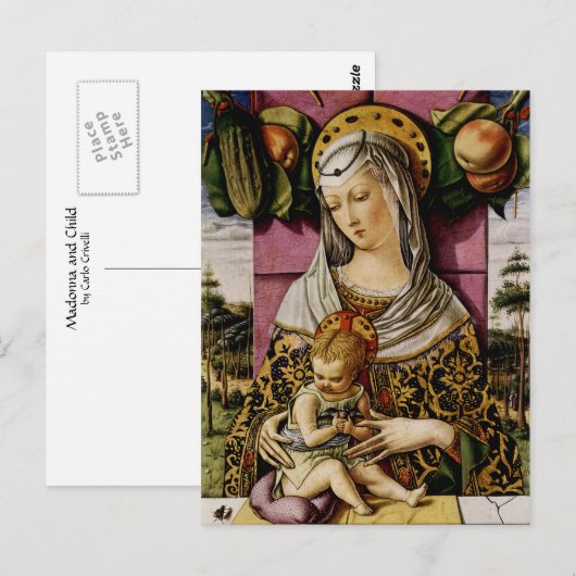 Madonna und Kind Postkarte (Vorne/Hinten)