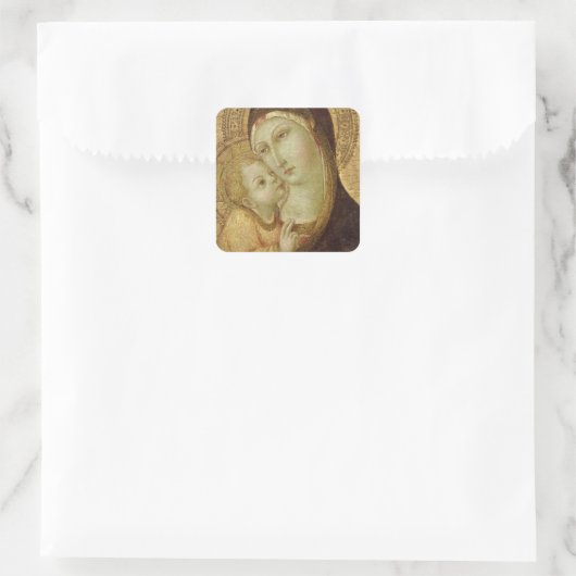 Madonna und Kind Quadratischer Aufkleber (Tasche)
