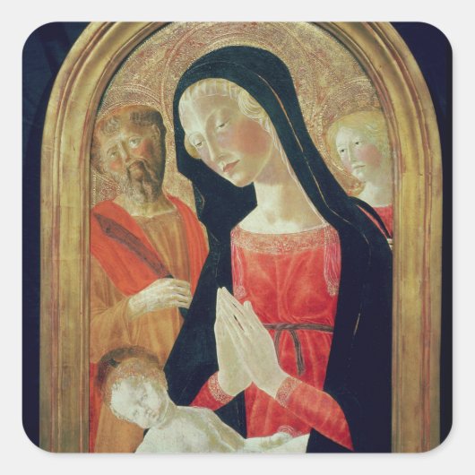 Madonna und Kind Quadratischer Aufkleber (Vorderseite)