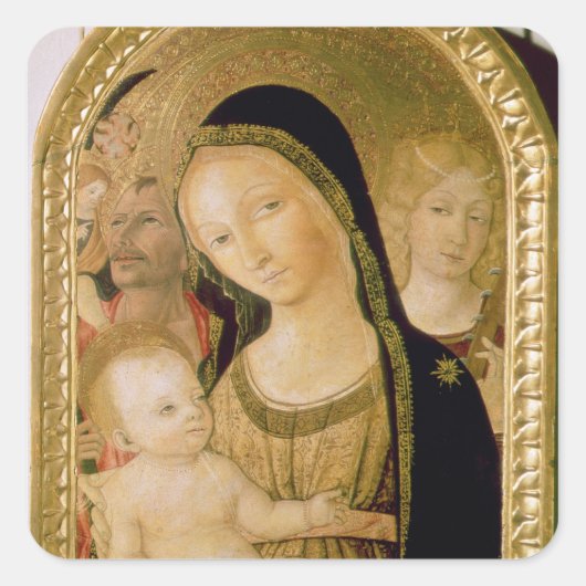 Madonna und Kind Quadratischer Aufkleber (Vorderseite)