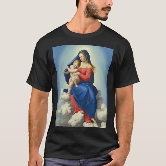 Madonna und Kind religiös T-Shirt (Vorderseite)