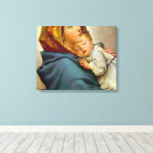 Madonna und Kind Roberto Ferruzzi Leinwanddruck (Insitu (Holzboden))