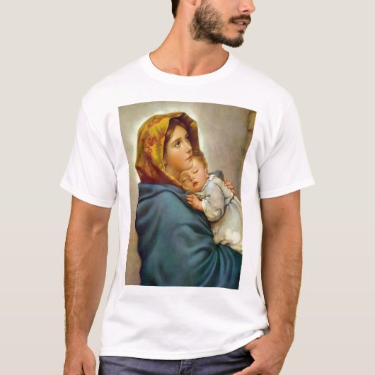 Madonna und Kind Roberto Ferruzzi Madonnina Mary T-Shirt (Vorderseite)