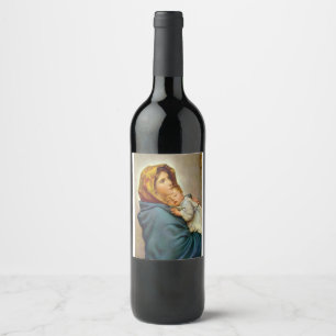 Madonna und Kind Roberto Ferruzzi Madonnina Mary Weinetikett