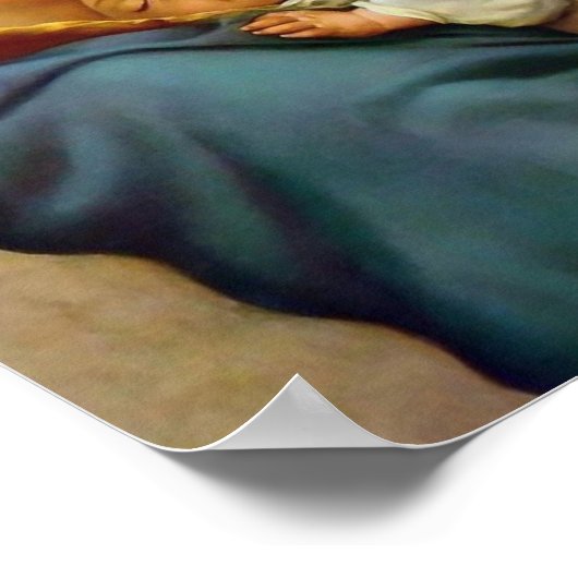 Madonna und Kind Roberto Ferruzzi Poster (Ecke)