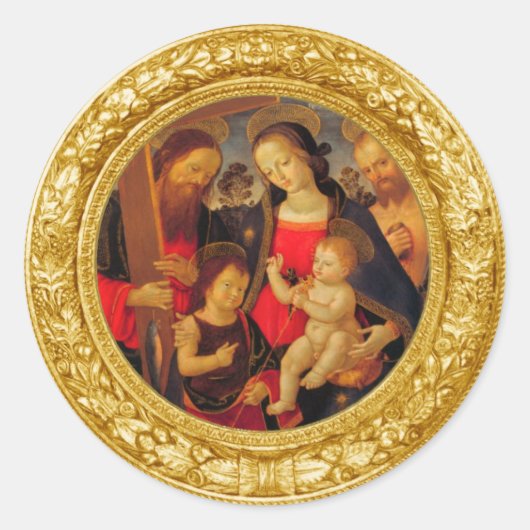 MADONNA UND KIND RUNDER AUFKLEBER (Vorderseite)